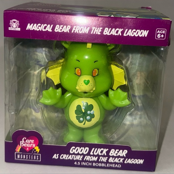 Care Bears Other - Care Bears Good Luck Bear as Creature from the Black Lagoon 4.5 inch Bobblehead